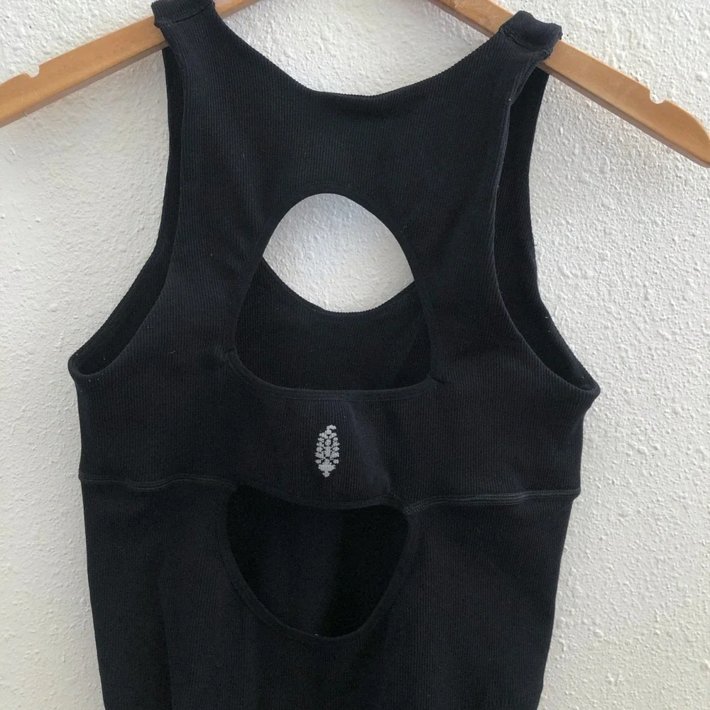 FREE PEOPLE Movement Unwind Bodysuit No Size Tag Check Measurements